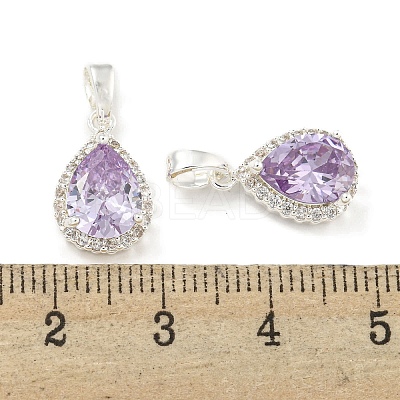 Brass with Cubic Zirconia Charms KK-Q820-10S-1