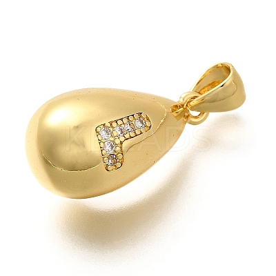 Rack Plating Brass Micro Pave Cubic Zirconia Pendants KK-L226-102G-L-1