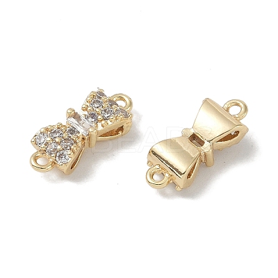 Brass Micro Pave Clear Cubic Zirconia Connector Charms KK-S367-21A-1