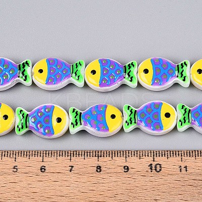 Dyed & Heated Glass Enamel Beads GLAA-T023-45M-1