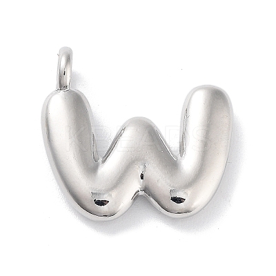Rack Plating Brass Balloon Letter Pendants KK-C050-01P-W-1