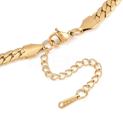 Ion Plating(IP) Flat Cuban Link Chunky Chain Necklace NJEW-Q335-13G-1