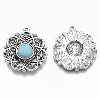 Tibetan Style Alloy Pendants PALLOY-R113-002-RS-1