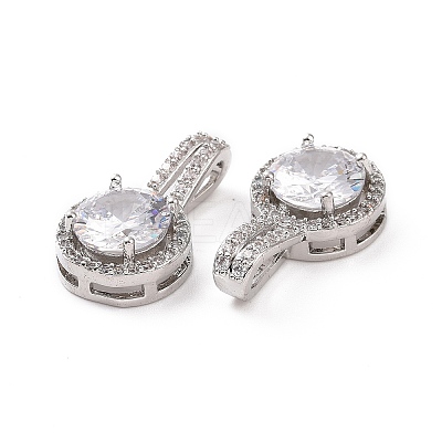 Brass Micro Pave Cubic Zirconia Pendants KK-E068-VC424-1