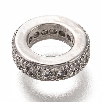 Brass Micro Pave Clear Cubic Zirconia Charms ZIRC-B002-41-01P-1