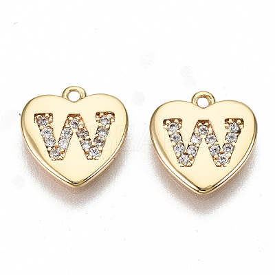 Brass Micro Pave Clear Cubic Zirconia Charms KK-N231-234W-NF-1
