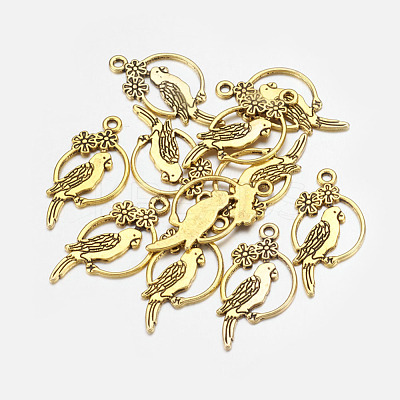 Alloy Tropical Parrot Pendants EA10187Y-1