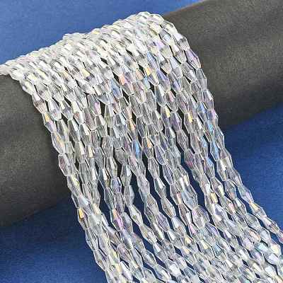 Electroplate Glass Beads Strands EGLA-R020-8x4mm-13-1