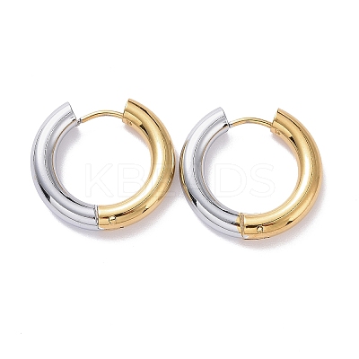 Two Tone 304 Stainless Steel Hinged Hoop Earrings for Women LS-EJEW-A073-01C-1