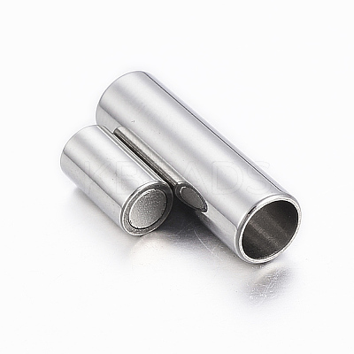 Tarnish Resistant Smooth 304 Stainless Steel Magnetic Clasps with Glue-in Ends LS-STAS-H402-21P-3mm-1