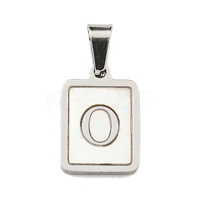 304 Stainless Steel Pave Natural White Shell Pendants STAS-S130-03P-O-1