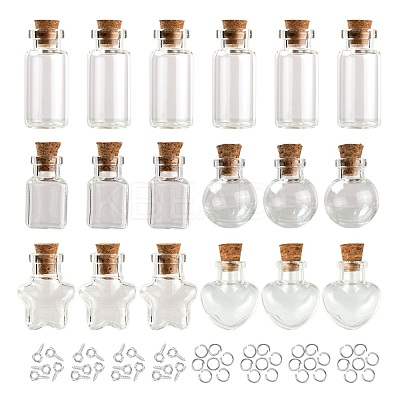 10Pcs Round Glass Bottle CON-FS0001-01-1