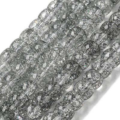 Transparent Spray Painting Crackle Glass Beads Strands GLAA-NH0001-05I-1