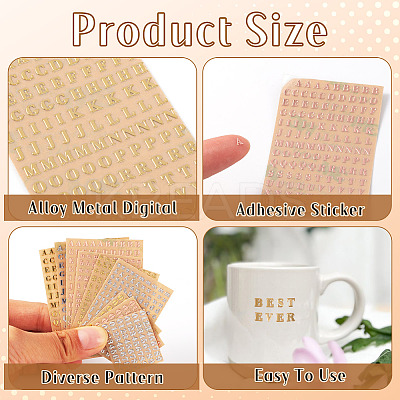 9 Styles Alloy Metal Stickers DIY-TA0010-36-1