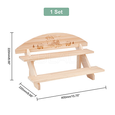 DIY 2 Tier Stair Style Wooden Plant Stand Kit ODIS-WH0299-11B-1