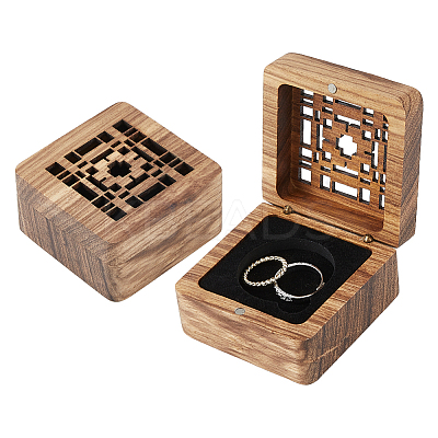 Hollow Wood Medal Storage Magnetic Boxes CON-WH0088-93C-01-1