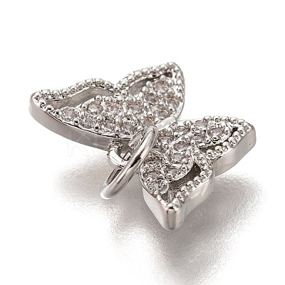 Brass Micro Pave Clear Cubic Zirconia Charms LS-ZIRC-B002-47P-1