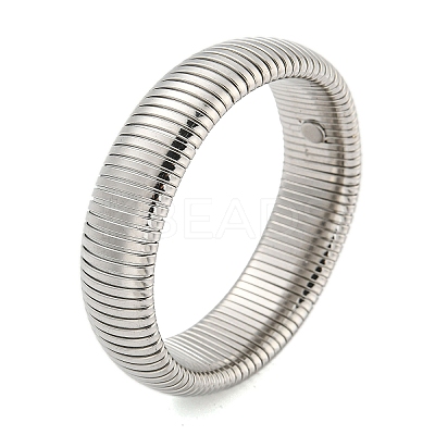 Non-Tarnish 304 Stainless Steel Spring Bangles for Women Men BJEW-U003-02G-P-1