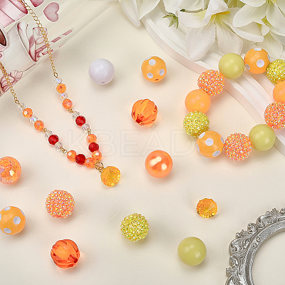 60Pcs 10 Styles Resin Rhinestone Beads RESI-PA0001-03-1