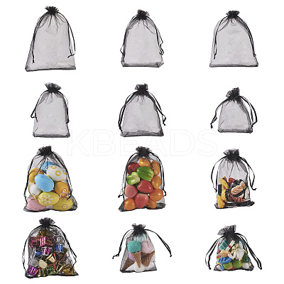 60Pcs 6 Styles Organza Bags Jewellery Storage Pouches Wedding Favour Party Mesh Drawstring Gift OP-TA0001-06-1