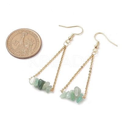 304 Stainless Steel with Natural Mixed Stone Dangle Earrings EJEW-JE06010-1
