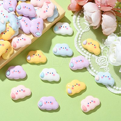 40Pcs 5 Colors Opaque Resin Cabochons CRES-CJ0001-62-1