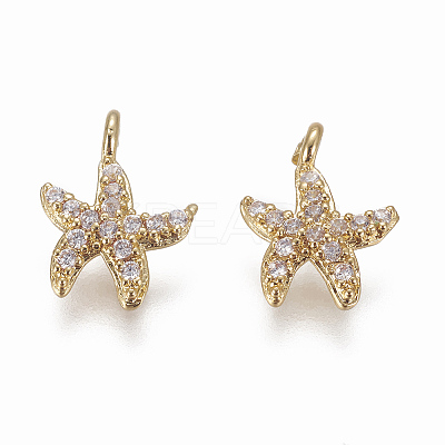 Brass Micro Pave Cubic Zirconia Charms LS-ZIRC-F103-21A-G-1