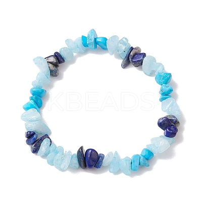 2Pcs Adjustable Natural Mixed Gemstone Braided Bracelet Sets BJEW-JB10994-1
