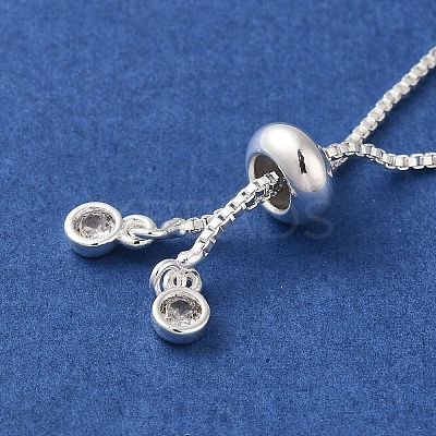 Rack Plating Adjustable Brass Box Chain Slider Bracelet Making LS-KK-M285-03S-1