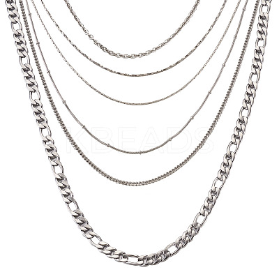 304 Stainless Steel Chain Necklace NJEW-TA0001-10P-1