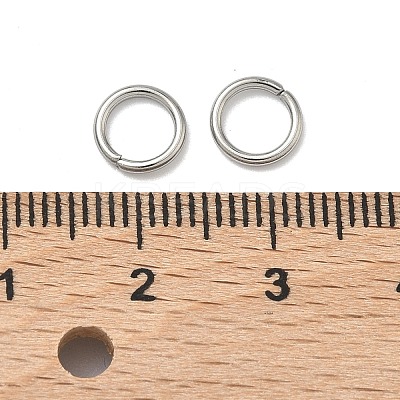 Tarnish Resistant 304 Stainless Steel Open Jump Rings X-STAS-Q186-02-7x1mm-1