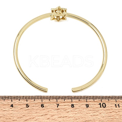 Brass Micro Pave Clear Cubic Zirconia Cuff Bangles for Women KK-CBAED06-08A-G-1