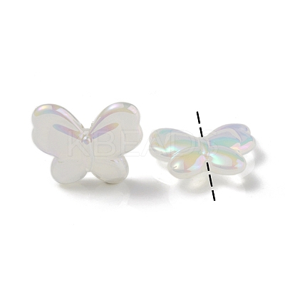UV Plating Rainbow Iridescent Imitation Jelly Acrylic Beads OACR-K003-012F-1