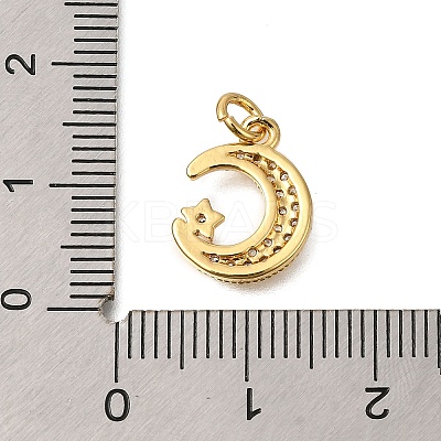Rack Plating Brass Micro Pave Cubic Zirconia Pendants ZIRC-F142-13C-G-1