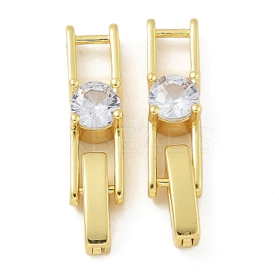 Rack Plating Brass Micro Pave Cubic Zirconia Watch Band Clasps KK-A234-016G-02-1