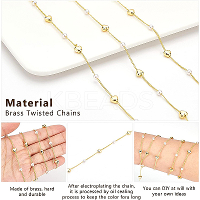 DIY Heart & Imitation Pearl Beads Necklace Making Kit DIY-BC0004-73-1
