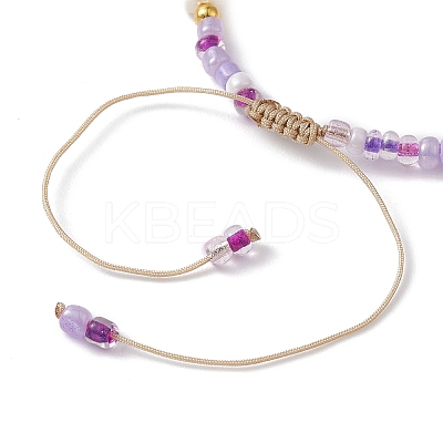 3Pcs 3 Color Natural Pearl & Glass Seed Braided Bead Bracelets Set BJEW-JB09535-1