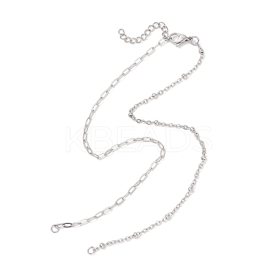 304 Stainless Steel Mixed Chain Necklace Makings AJEW-JB01548-1