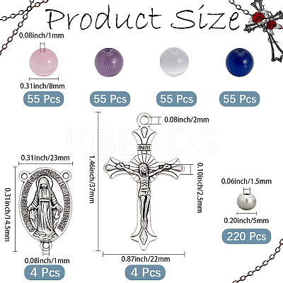 DIY Rosary Bead Necklaces Making Finding Kits DIY-SC0031-63-1