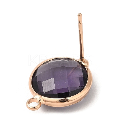 Brass Stud Earring Findings KK-Q777-25LG-1
