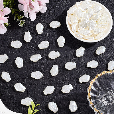 100Pcs ABS Plastic Imitation Pearl Beads OACR-LT0001-05-1