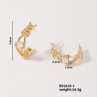 Vintage Hollow Twist Design High Fashion Ear Stud Earrings IK5867-1