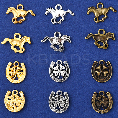48Pcs 6 Styles Tibetan Style Alloy Pendants FIND-YW0007-25-1