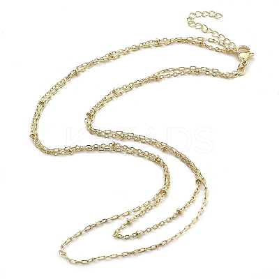 Brass Double Layer Necklaces NJEW-D302-51G-1