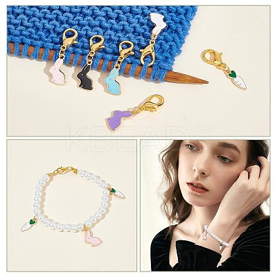 Alloy Enamel Pendant Locking Stitch Markers HJEW-AB00125-1