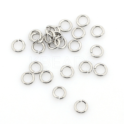 Tarnish Resistant 304 Stainless Steel Open Jump Rings STAS-J013-4x0.8mm-01-1