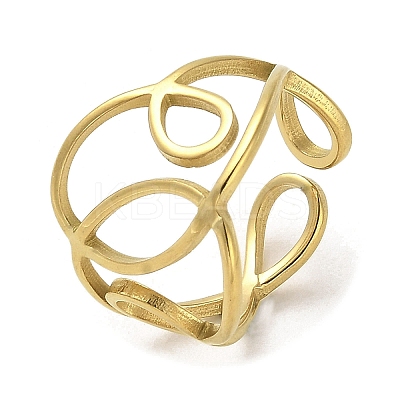 Golden 304 Stainless Steel Cuff Rings RJEW-C036-02B-G-1