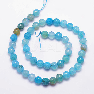 Natural Crackle Agate Bead Strands G-K166-07F-8mm-11A-1