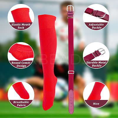 1 Pair Polycotton Solid Color Football Socks AJEW-CL0001-33B-1