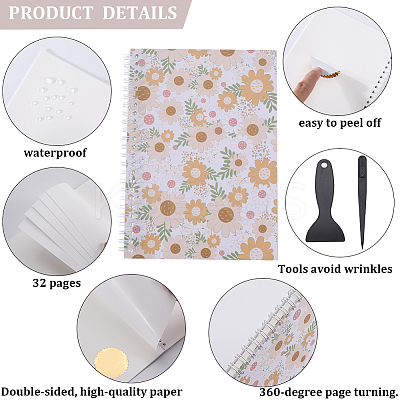 Sticker Collecting Loose-leaf A5 Spiral Bound Notebook AJEW-CP0007-84G-1